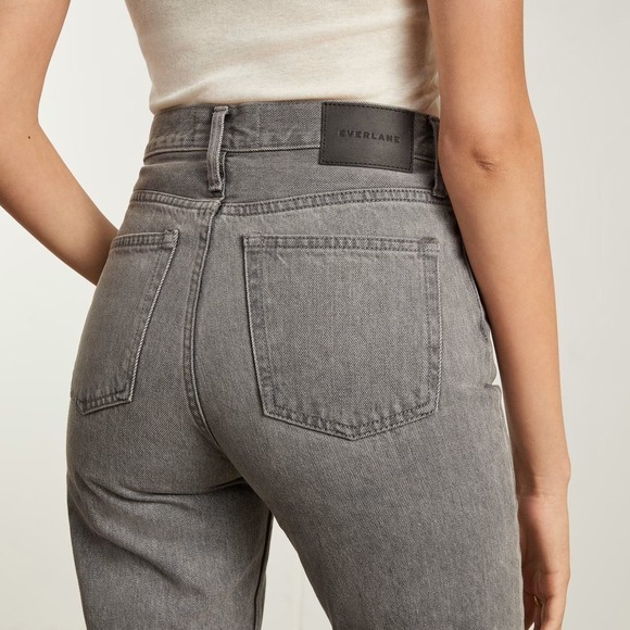 Everlane The '90s Cheeky High-Rise Button-Fly Cropped Denim Jeans Acid Grey 25 - Picture 5 of 15
